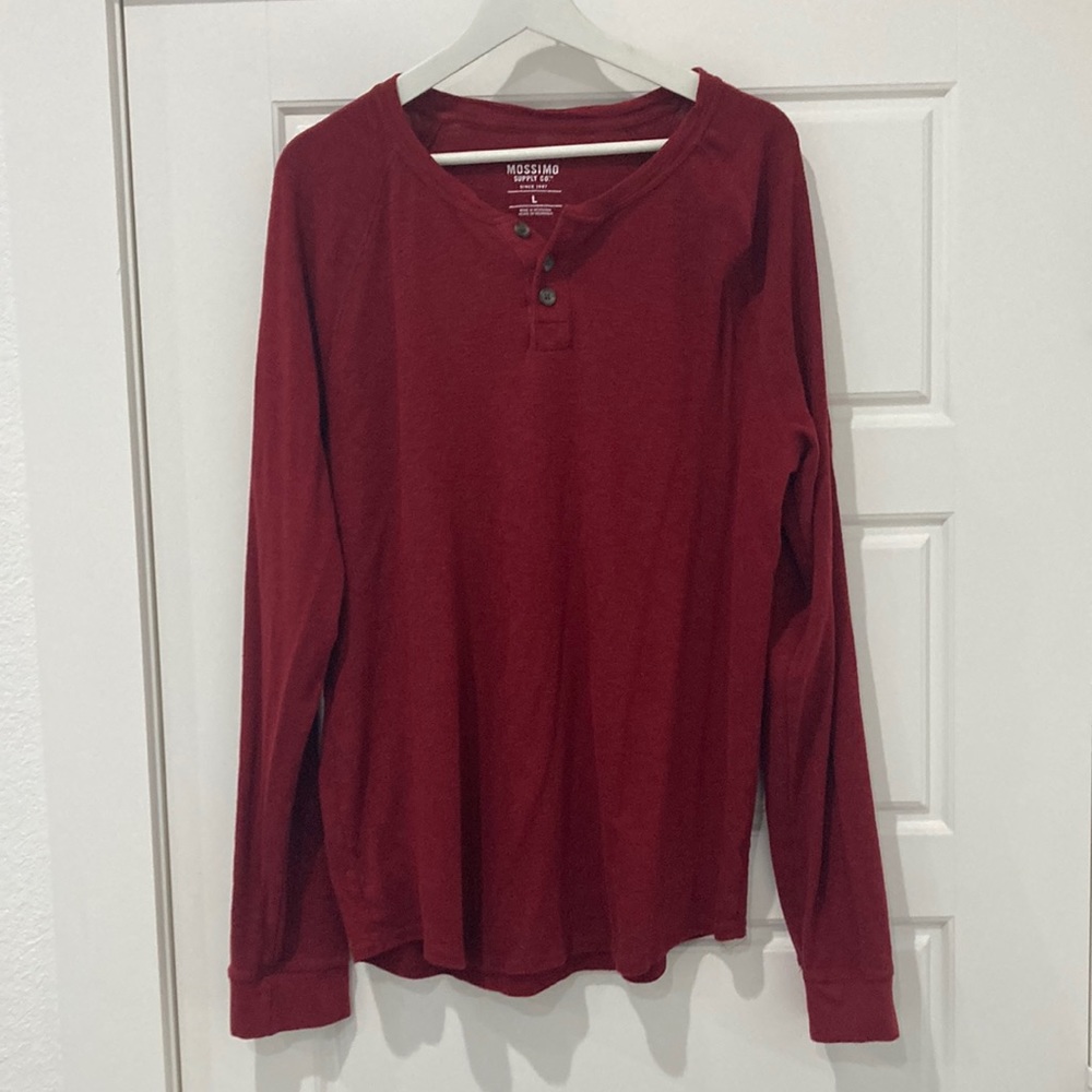 Mens red longsleeve shirt